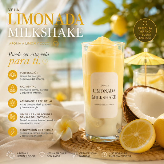 Vela bebida limonada milkshake